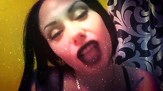 Witch with black lips french kissing with you & riding you