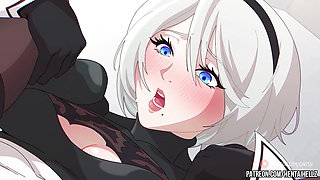 neir autonoma hentai 2B getting creampied in her tight anal 2D animation