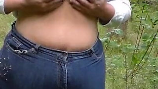 Jen Is Flashing Her Boobs in the Woods