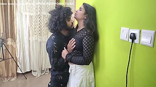 Black Net Top And White Skirt Hot Romance By Vaishnavy And Sharun Raj, Mallu Couple And Navel Romance, Desi Couple Fun With Hot Kiss And Valentine S Day