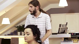Erica, the hot brunette, fucks her old man in stunning daddy4k video