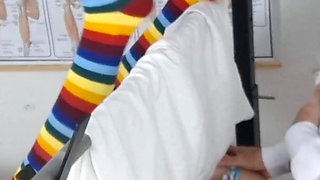 Girl for the First Time at the Gynecologist.