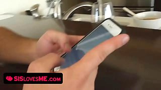 Sis Loves Me - perv brother and his friend take turns hardcore his hot stepsis