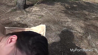 Big slut with monster tits gets fucked outdoors!