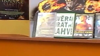 German Granny Sucks and Fucks Younger Stud in Shop