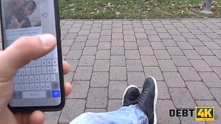 Debt4k. debt collector tracks down Sexy Bride and they have affair