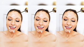 Amateur Cute Brunette Facial