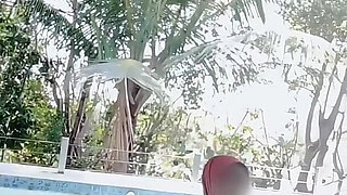 Hijab Nude in Swimming Pool