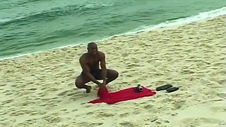 Ebonies Barbara And Jasme Fuck Black Cock On The Beach
