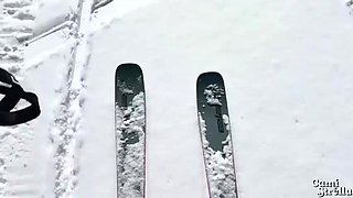 Big Tit Latina Cami Strella Gets a Huge Facial Cumshot from Ski Instructor - POV Blowjob & Doggystyle Fuck