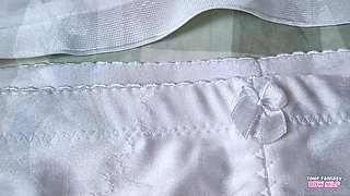 Old Lady Panties - Watch Me Put My Big Panties on Over My Mature Hairy Pussy