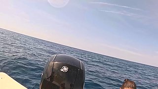 Nude Skinny Dipping in the Open Sea