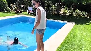 Brunette Flashing Her Titties And Pussy Outdoors In Public