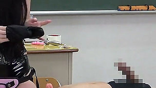 Handjob Tease and Denial, Finally Mistress Restrains Masochist with Duct Tape While Dick Is Still Erect and Leaves Him