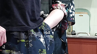 cumming with hot thick cum in mother-in-law's mouth which she swallows