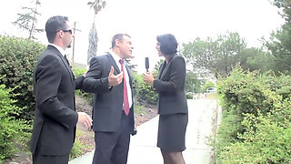 Hot reporter fucked hard after interview